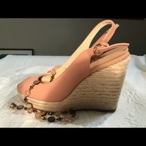 Wedge open toe sling back shoe by Nine West size 7